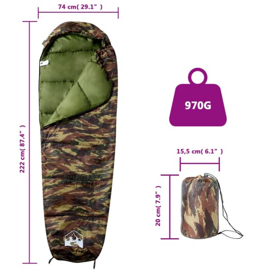 vidaXL Sovepose for voksne camping 3 sesonger