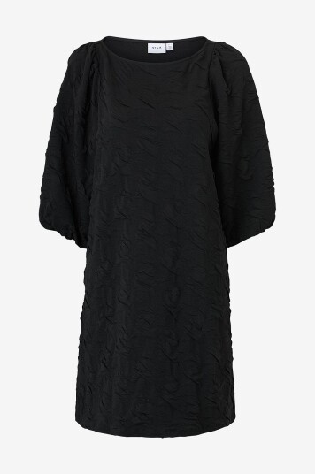 Vila Kjole viDevera Boatneck 3/4 Jacquard DresSvart
