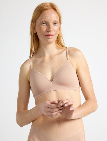Lindex Bra Soft Seamless   Petite   Beige   AA x 80