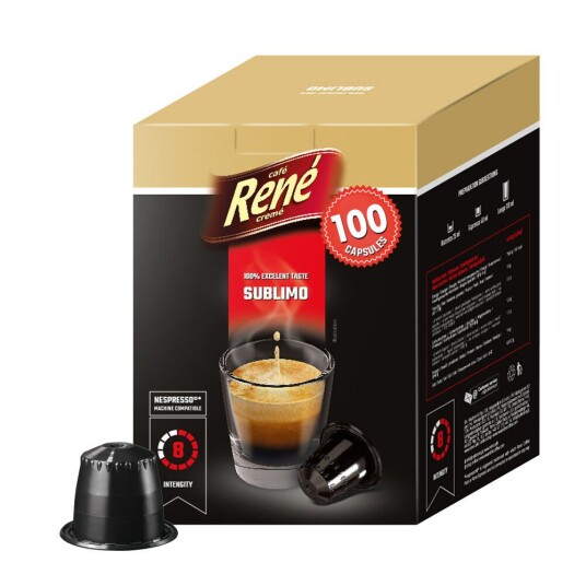 Nespresso Café René Big Pack Sublimo til Nespresso. 100 kapsler Nespresso Café René Big Pack Sublimo til Nespresso. 100 kapsler