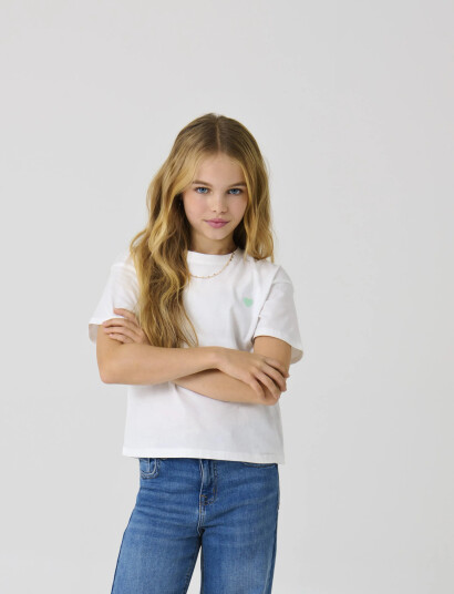 Kids Only Kogmaiken Life Cropheart Ss Top Jrs Noos White 110 116