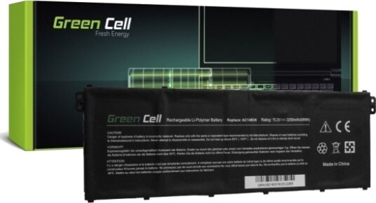 Green Cell Batteri Til Bærbar Pc Tilsvarer: Acer Ac14b3k Acer Ac14b8k Litiumpolymer 4-Cellers 3200 Mah Svart AC62
