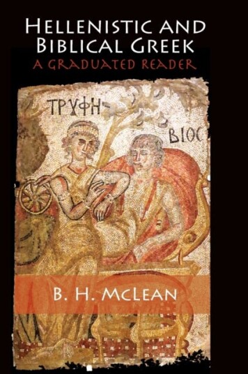 Hellenistic and Biblical Greek A Graduated Reader