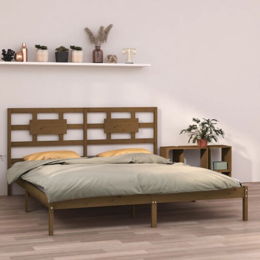 vidaXL Sengeramme honningbrun heltre200x200 cm vidaXL Sengeramme honningbrun heltre200x200 cm