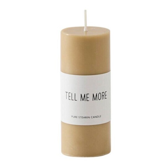 Tell Me More   Luna kubbelys stearin S 4x10 cm honning