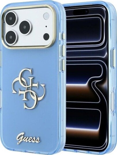 GUESS IML 4G Script Metal Case for iPhone 18 Pro Max / 17 Pro Max - Light Blue