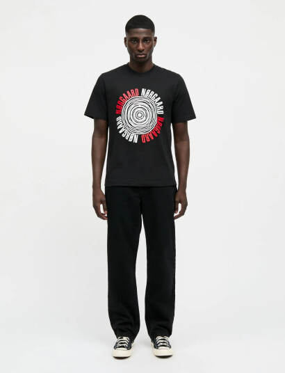 Mads Nørgaard Cotton Jersey Spiral Frode Tee - Black - M
