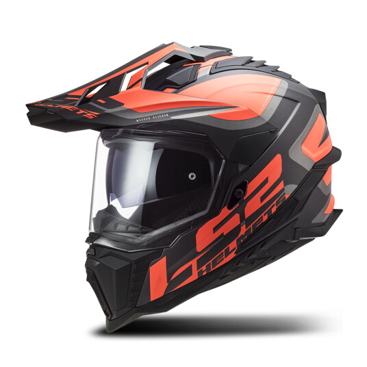 LS2 Adventurehjelm MX701 EXPLORER Alter Matt Svart-Fluorescent Oransje LS2 Adventurehjelm MX701 EXPLORER Alter Matt Svart-Fluorescent Oransje
