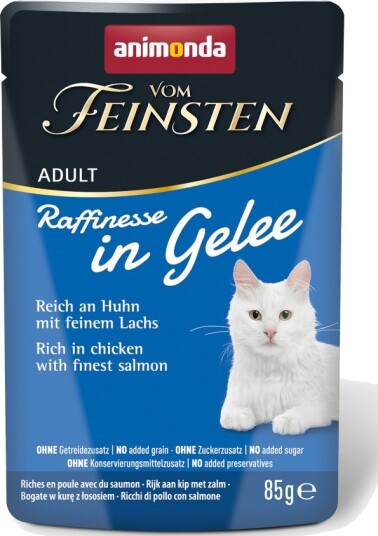 Animonda Vom Feinsten Våtfôr Adult Raffinesse I Gelé Rik På Med Laks Kylling 24 X 85 G Animonda Vom Feinsten Våtfôr Adult Raffinesse I Gelé Rik På Med Laks Kylling 24 X 85 G