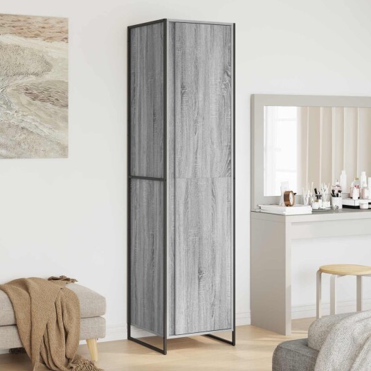  Klesskap 2 pcs Grå Sonoma 50 x 50 x 200 cm Konstruert tre