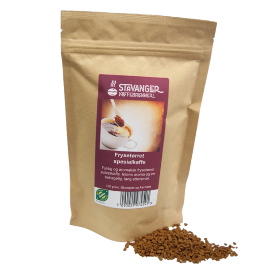 Frysetørket spesialkaffe, Fairtrade og økologisk, 100g Frysetørket spesialkaffe, Fairtrade og økologisk, 100g