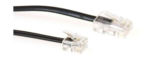 Act Black 10 Meter Flat Telephone Cable With Rj11 And Rj45 Connectors. Rj45-Rj11 Cable Black 10.00M (Td5311)