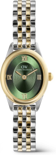 Gold 20mm Watch Ophelia Mini Beans Link Emerald Two Tone | DW