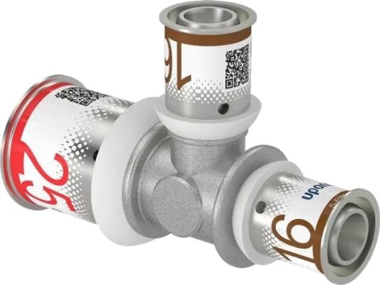 Uponor S-press Plus T-rør Reduksjon 25-16-16mm Uponor S-press Plus T-rør Reduksjon 25-16-16mm