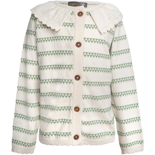 Hanevild Shale Green Heart Cardigan 98