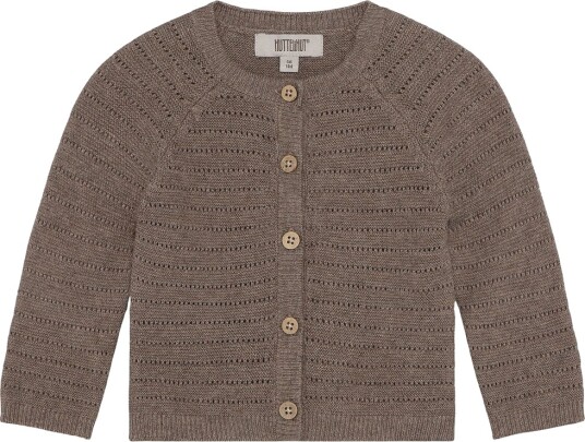 Huttelihut Cardigan Strikk/Hullmønster Cinder Melert Huttelihut 62 Cardigan Brun