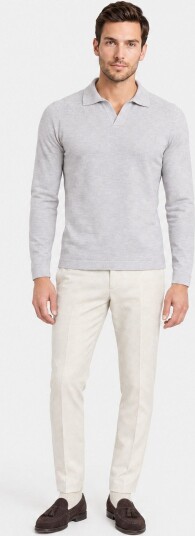 Berwich Morello elax gabardine chinos 46 hvit herre