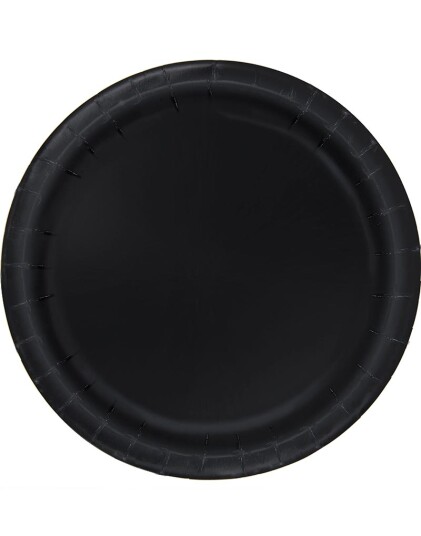 Unique 20 stk Svarte Små Papptallerkener17 cm 32044