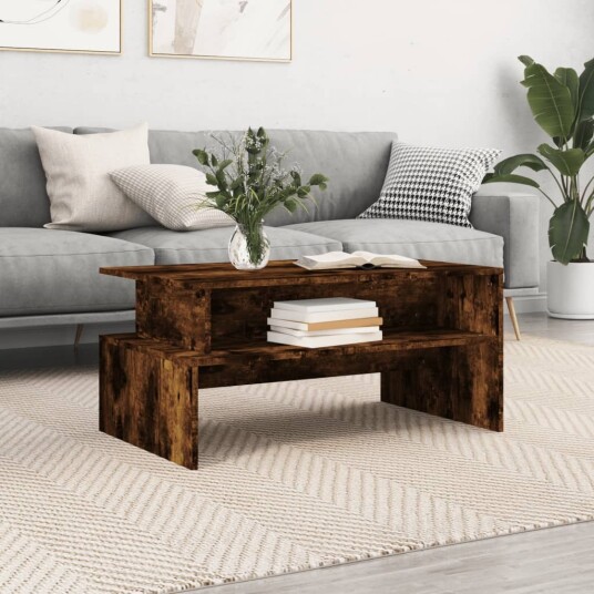 Salongbord røkt eik 90x55x42,5 cm konstruert tre