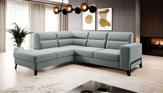 Anglika Sofa m. Sjeselong 4 seters   Grå