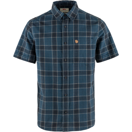 Fjellreven Men"s Övik Travel Shirt Short Sleeve Indigo Blue-Dark Navy M