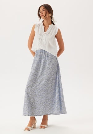 BUBBLEROOM Maxi Viscose Skirt Light blue/Patterned XL