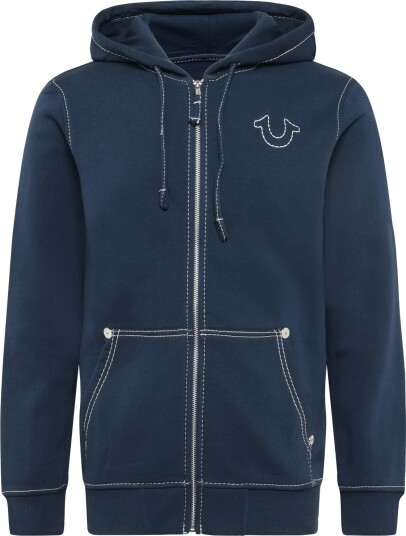 True Religion Big T Zip Up Hoodie Blue M
