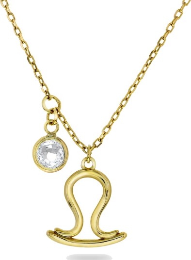 Pan Jewelry Smykke i 925 forgylt sølv med zirkonia og horoskop Vekten