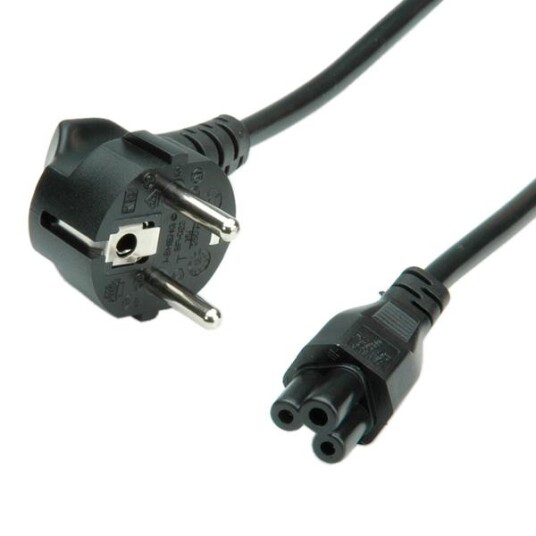 ROLINE VALUE Power Cable CEE7/7 to C5. Black. 1.8m