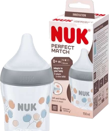 Nuk Perfect Tåteflaske Til Baby 150ml Cotton Nuk Perfect Tåteflaske Til Baby 150ml Cotton