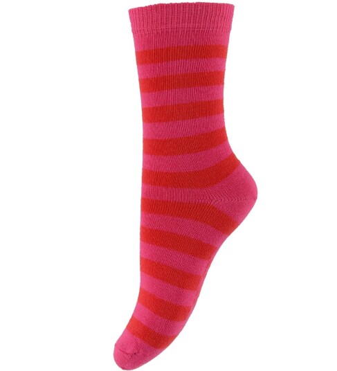 Melton Sokker Rød/Rosa Stripet 15/16 Sokker