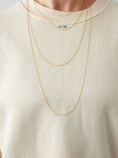 Design Letters Necklace Chain 45 cm Gold Design Letters Necklace Chain 45 cm Gold