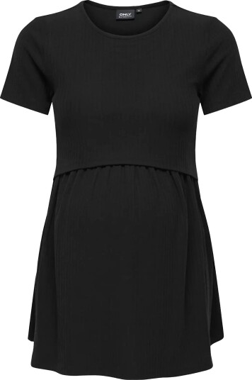 Only Maternity Olmmalaya Base Ss O Neck Nursing Top Jrs   Black   S