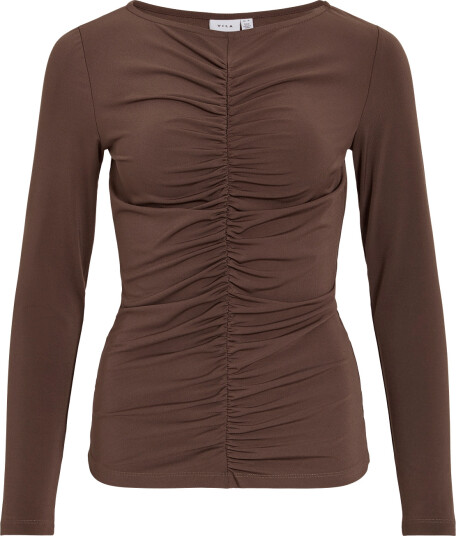 Vila Vilysera Boatneck L/S Top/Spi Brown XXL