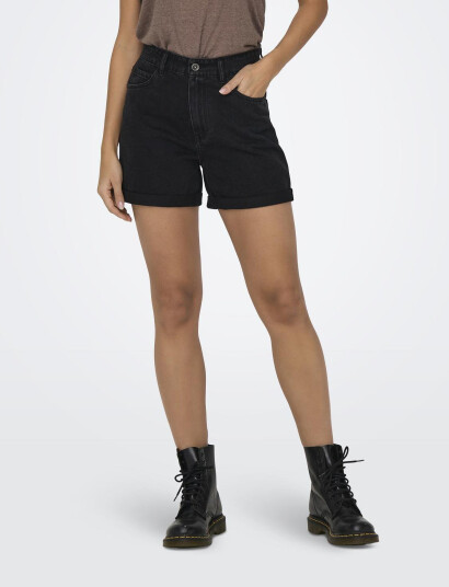 ONLY Onlvega Hw Mom Dnm Shorts Noos - Black - XS
