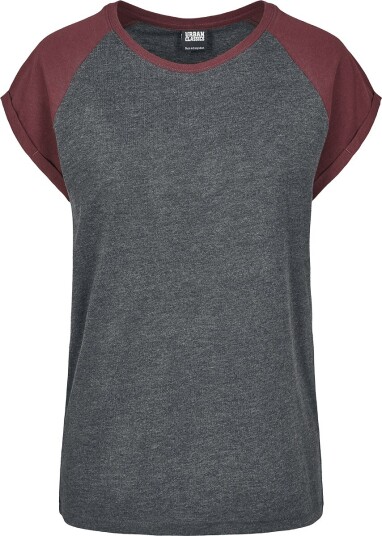 Urban Classics T-skjorte Raglan T-skjorte XS til 5XL Damer grå/vinrød