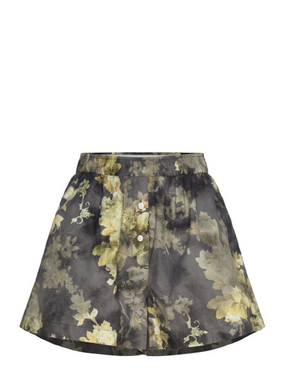 Monki Relaxed Cotton Boxer Shorts - Green - XXS