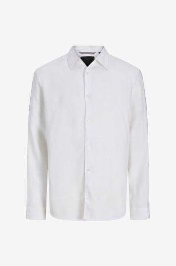 Jack & Jones   Linskjorte jprBlalawrence Linen LS Shirt   Hvit