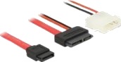 Delock Sata Kabel Slimline Sata Hunn Til 4 Pin Intern Strøm Sata 50 Cm Delock Sata Kabel Slimline Sata Hunn Til 4 Pin Intern Strøm Sata 50 Cm