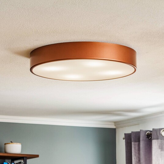 TEMAR LIGHTING Cleo 500 taklampe kobber sensor IP20 Ø 50 cm metall