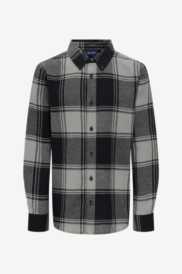 Only & Sons Junior Skjorte osjGudmund LS Checked Shirt Grå