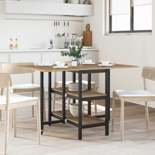 vidaXL Spisebord 122 x 80 x 76,5 cm Konstruert tre Artisan eik vidaXL Spisebord 122 x 80 x 76,5 cm Konstruert tre Artisan eik