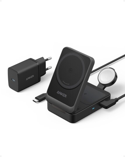 Anker MagGo 15W Sammenleggbar Trådløs Lader - Svart