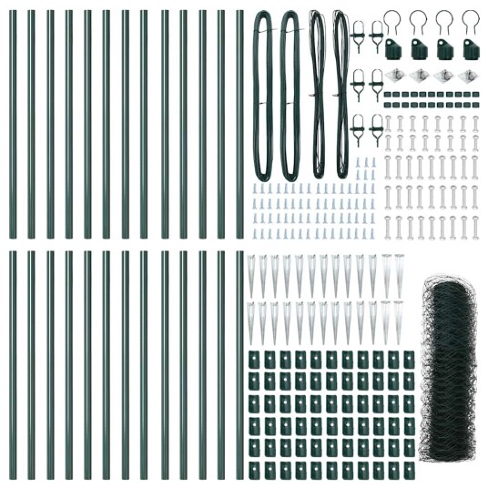 Gjerdepåle grønn 50 x 0,6 m 50 mm nett Stål og PVC