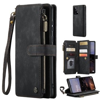Caseme C30 Multifunksjonell Samsung Galaxy A33 5G Lommebok-deksel Svart