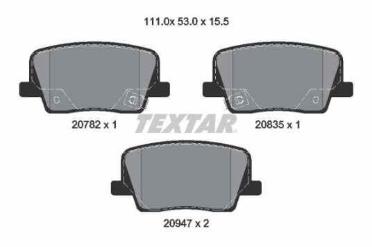 Bremseklosser TEXTAR 2078201 Bremseklosser TEXTAR 2078201