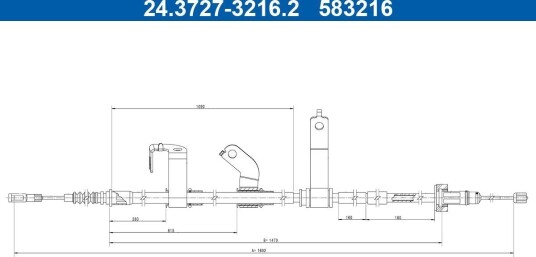 Tautrekk, håndbremse ATE 24.3727-3216.2