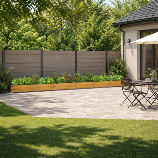 vidaXL Hevet Hagebed Naturlig 600 x 40 x 24 cm kaldvalset stål