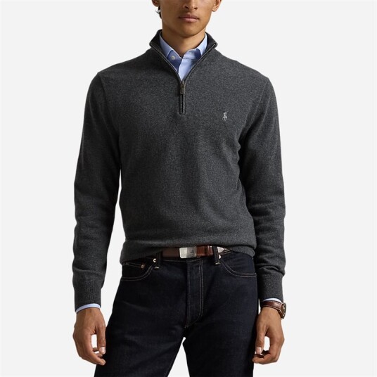 Wool Quarter-Zip Sweater Dark Charcoal Heather Wool Quarter-Zip Sweater Dark Charcoal Heather