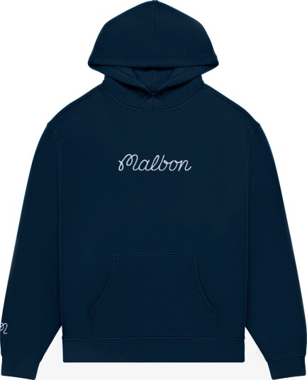 Malbon Fesque Hoodie Blå Golfgenser herre Navy Large